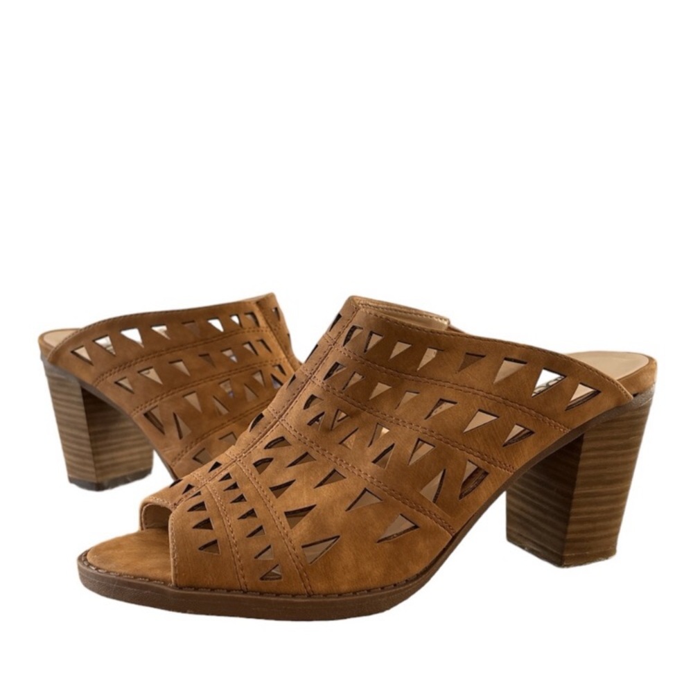 Alberto Leather Open Toe Healed Mule